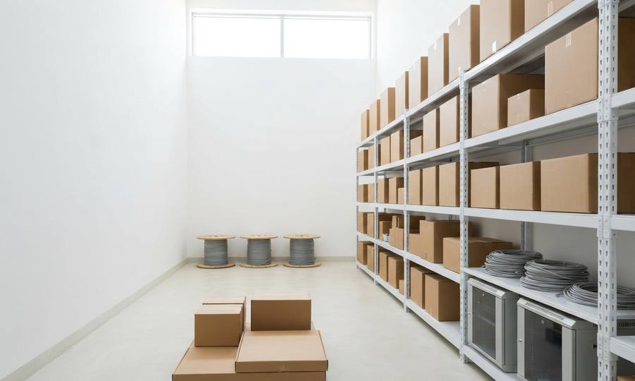 Communications stock on the shelves of the equipment store, ready for delivery.